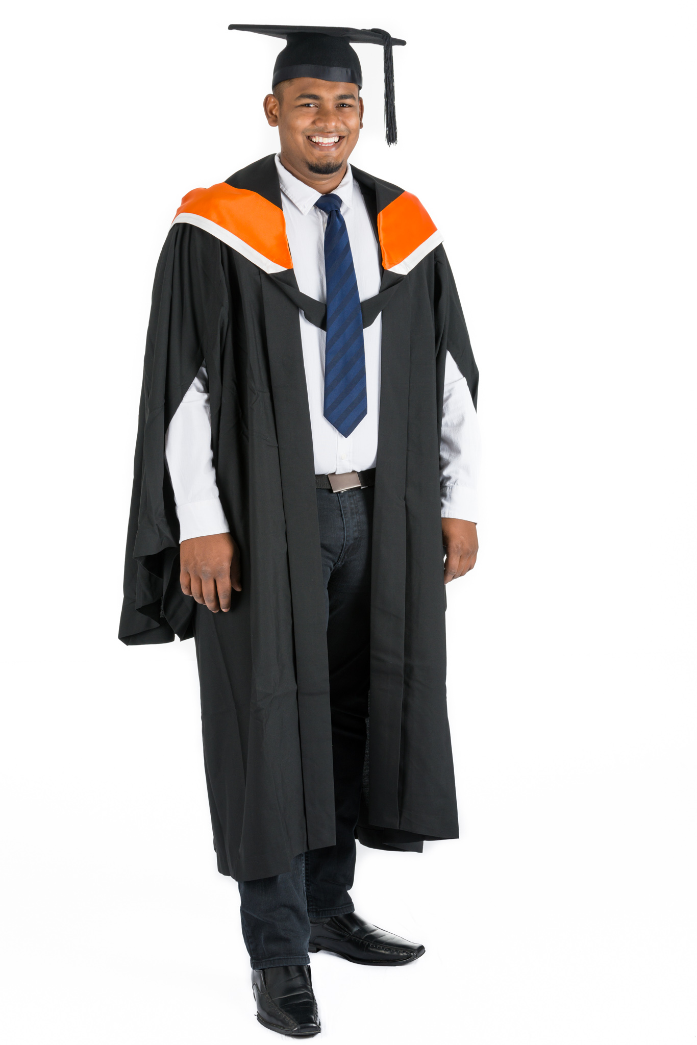 GRADUATE DIPLOMA FULL SET Orange Hood with White Trim Academic Gown ...